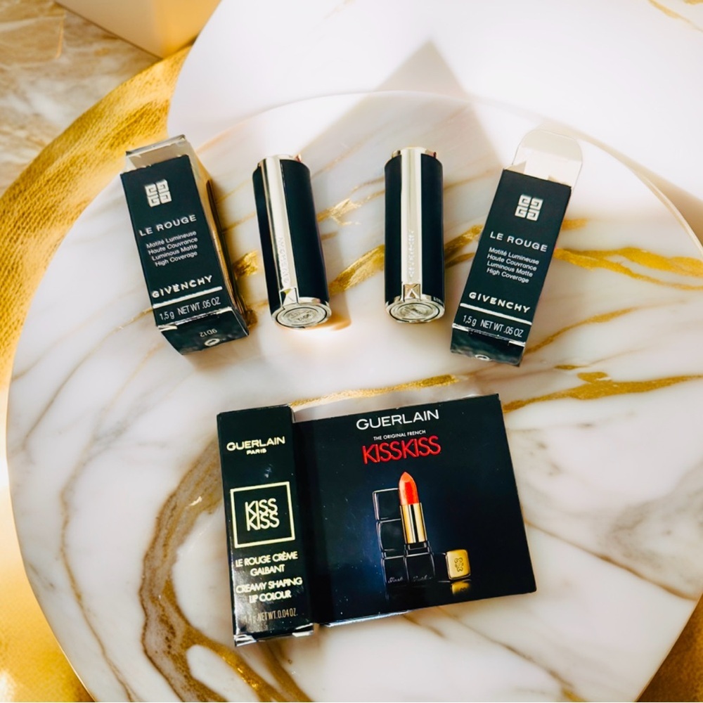 💋 Guerlain KISSKISS + Givenchy LIPSTICK + GIVENCHY LE ROUGE LIPSTICK 304